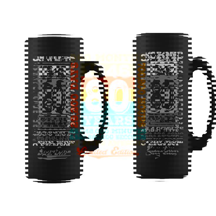 ヴィンテージ 1946 ギフト 男性 女性 長寿祝い 1946年生まれ 傘寿祝い ユニークな誕生日プレゼント 長袖tシャツ コーヒーマグ