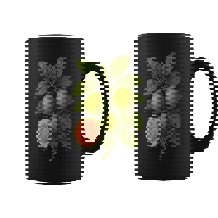 ヴィンテージ ボタニカル グアバ 自然 フルーツ アートプリント コーヒーマグ