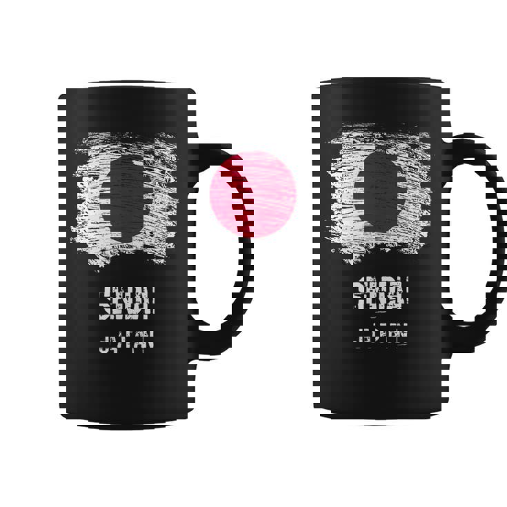 仙台ジャパン 休暇お土産 日本国旗 アンティーク調 コーヒーマグ