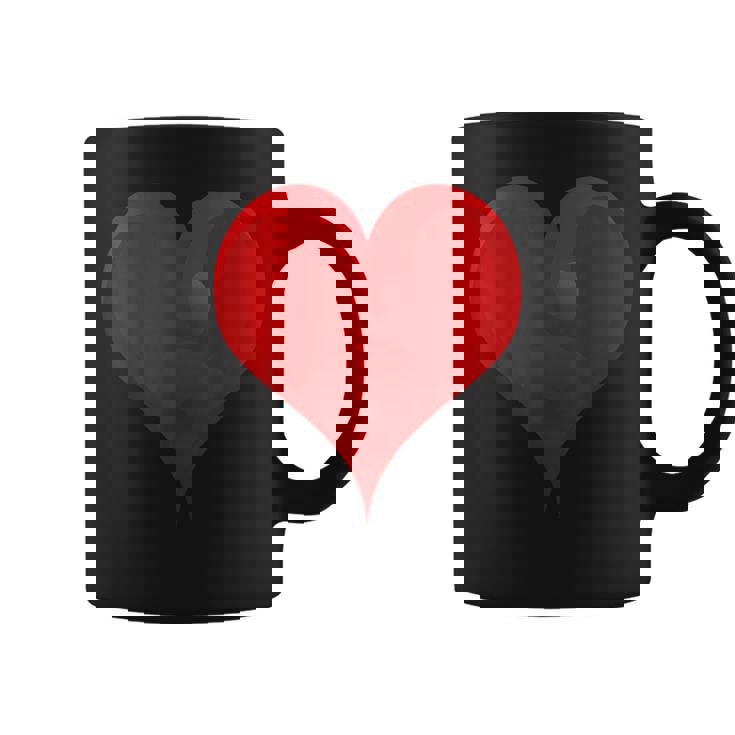 大きな赤いハート コーヒーマグ