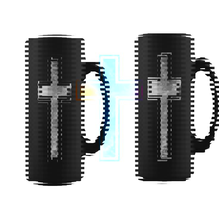 宗教のシルエット 信仰 水彩 キリスト教 十字架 コーヒーマグ