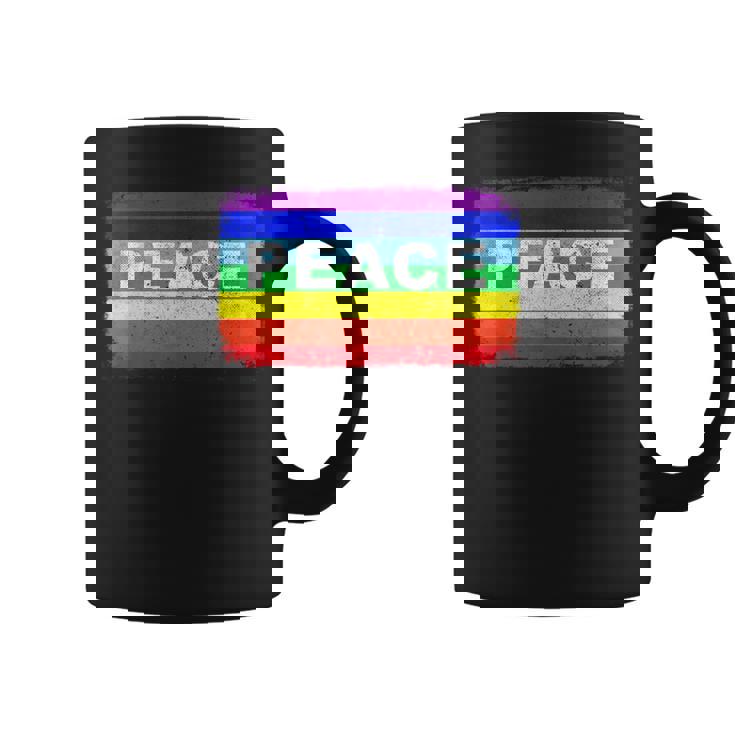 平和 シンボル 国旗 色 戦争反対 虹 Peace No Warintage コーヒーマグ