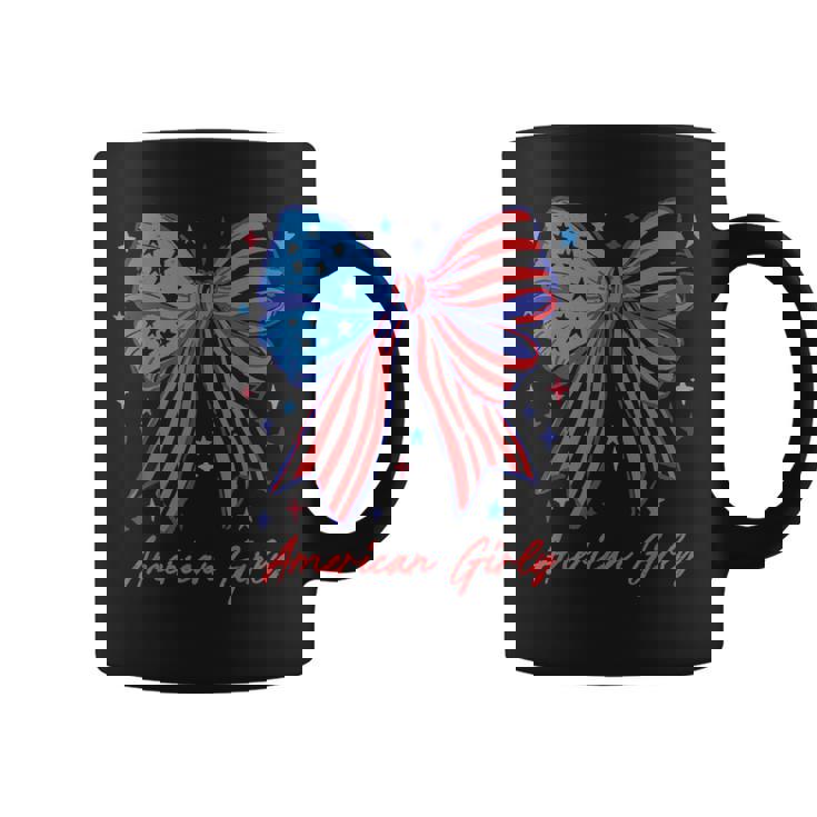 愛国的な弓 アメリカンガーリーシャツ 星条旗アート コーヒーマグ