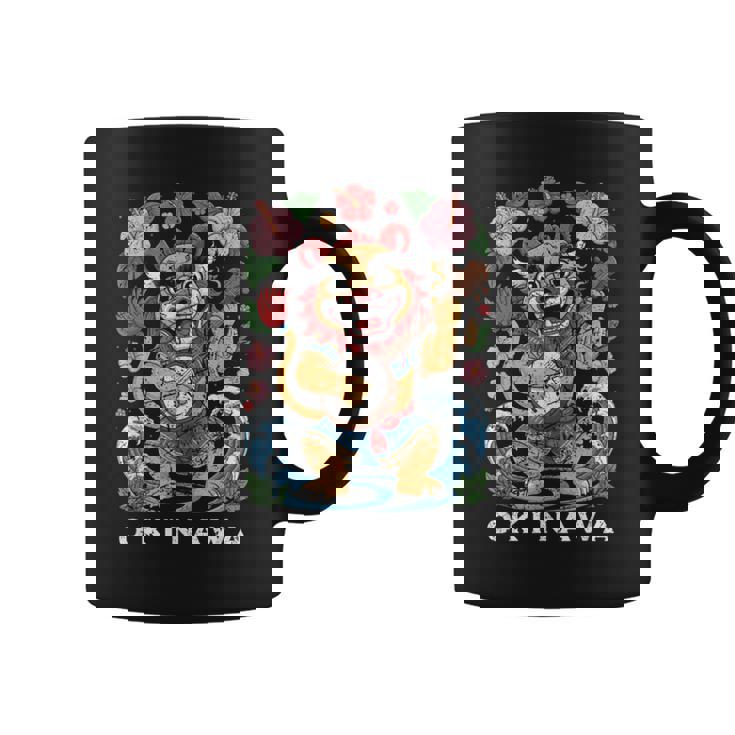 沖縄シーサーガーディアンライオン日本民俗土産デザイン コーヒーマグ