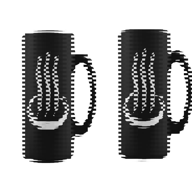 温泉マーク・白 ホワイト（アイラブ 温泉／お風呂 大好き）銭湯 サウナ 記号 お土産 旅行 面白 コーヒーマグ