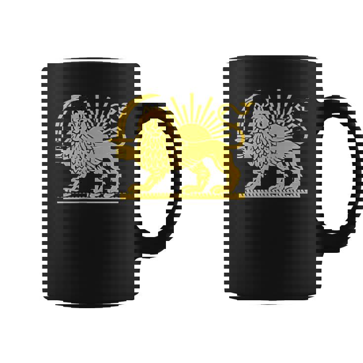 無料のイランライオンと太陽の旗 – ペルシャの遺産シンボルデザイン コーヒーマグ