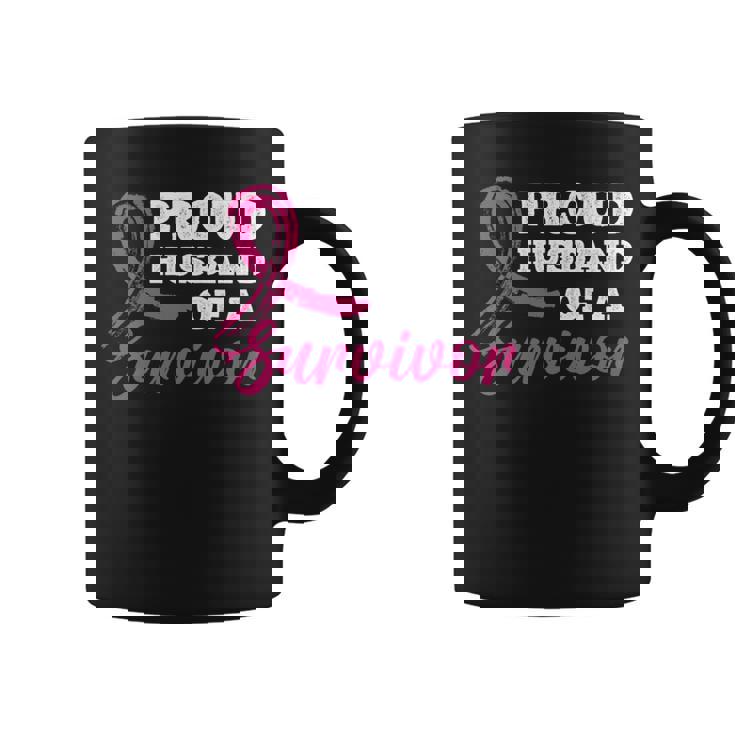 生存者の乳がん啓発の誇り高き夫。 長袖tシャツ コーヒーマグ