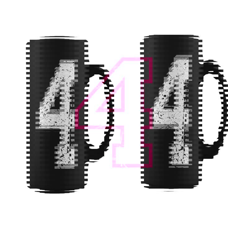 番号 4 ピンクのお気に入りの番号 コーヒーマグ