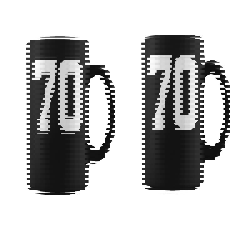 番号70 背面 スポーツチームジャージ番号 コーヒーマグ