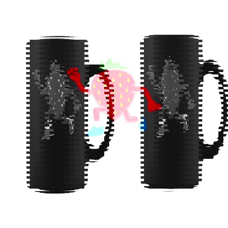 皮肉なイチゴランニングマラソン趣味のランナー コーヒーマグ