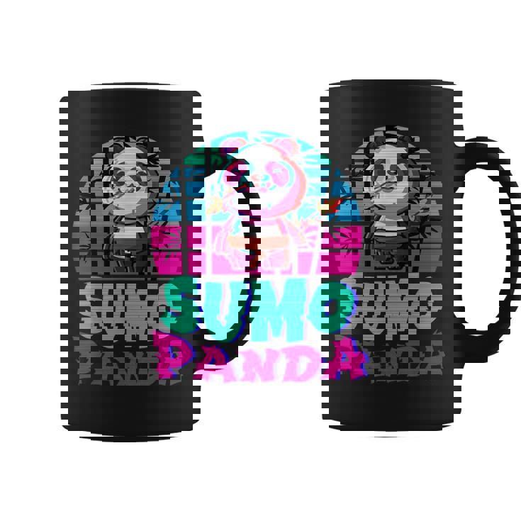 相撲パンダ力士ベーパーウェーブ和風美学 コーヒーマグ