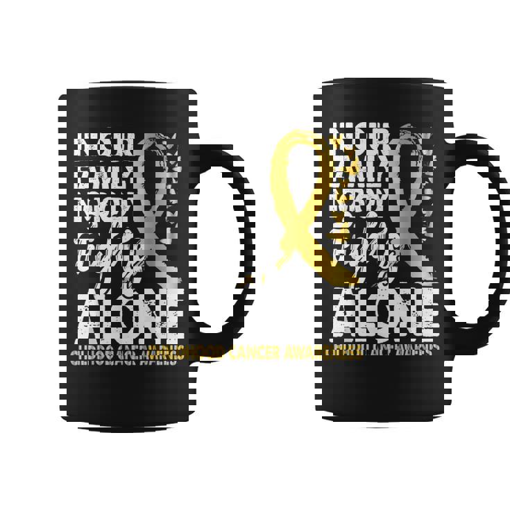 誰も一人で戦わない 小児がん啓発ゴールドリボン コーヒーマグ