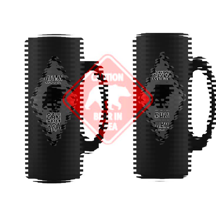 赤い警告標識 クマのエリア標識 コーヒーマグ