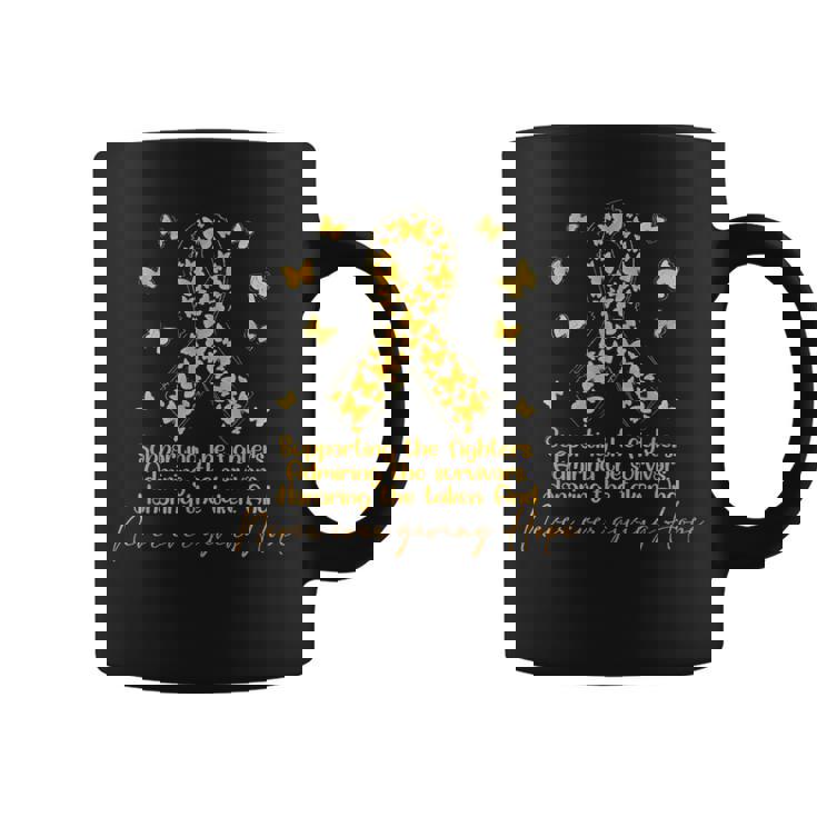 闘士と生存者の小児がん啓発をサポート コーヒーマグ
