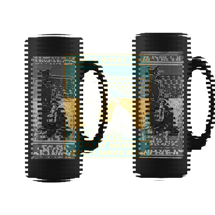 面白い レトロ 猫 演奏 サックス ヴィンテージ 音楽 コーヒーマグ