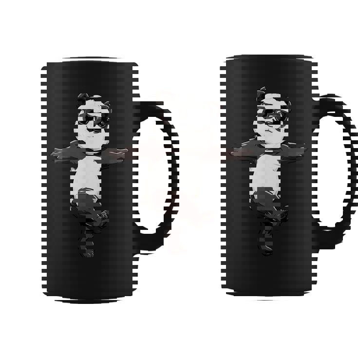 面白いパンダダンシングダンスポーズサングラス コーヒーマグ