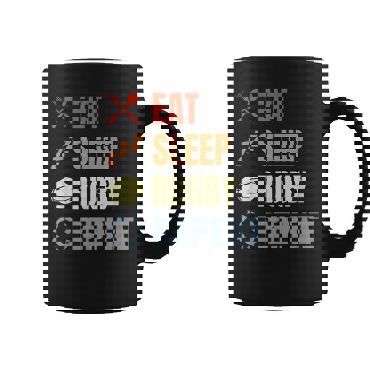 食べる寝るラグビーリピートラグビーコーチチームスポーツ コーヒーマグ