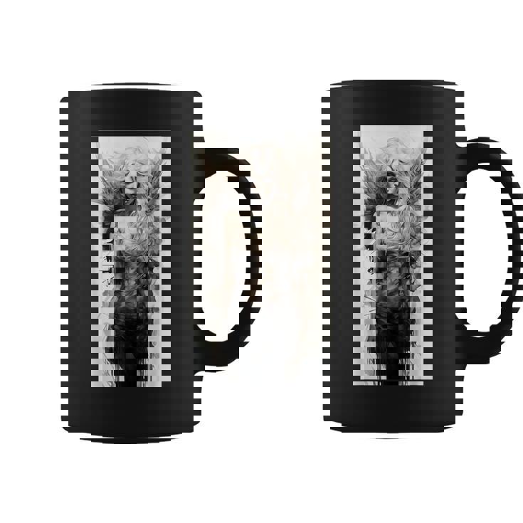 黒と白の天使 クラシックヴィンテージアート コーヒーマグ