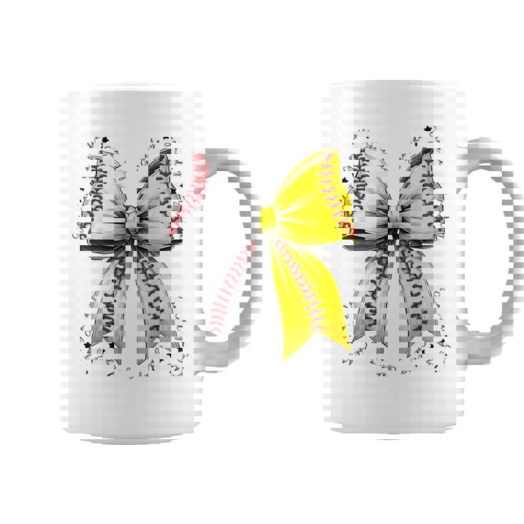 Baseball Softball Bow Coquette Baseball Mom Mama Coffee Mug