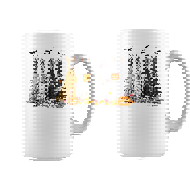 Cute Great Dane Dogs Ghost Witch Mummy Halloween Pumpkins Coffee Mug