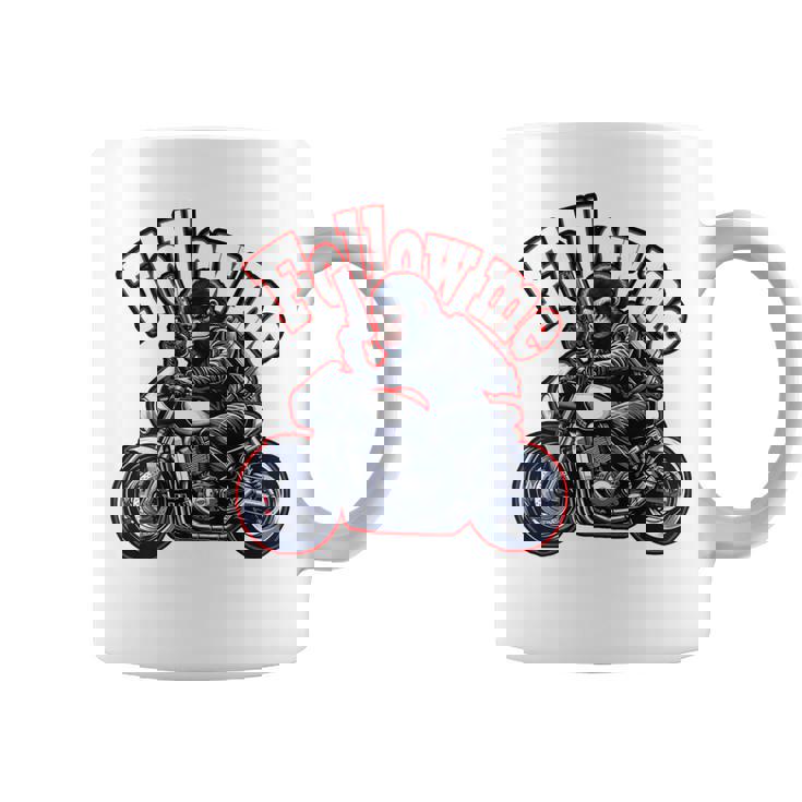 Followmeバイクに乗るゴリラのバックプリントデザイン コーヒーマグ