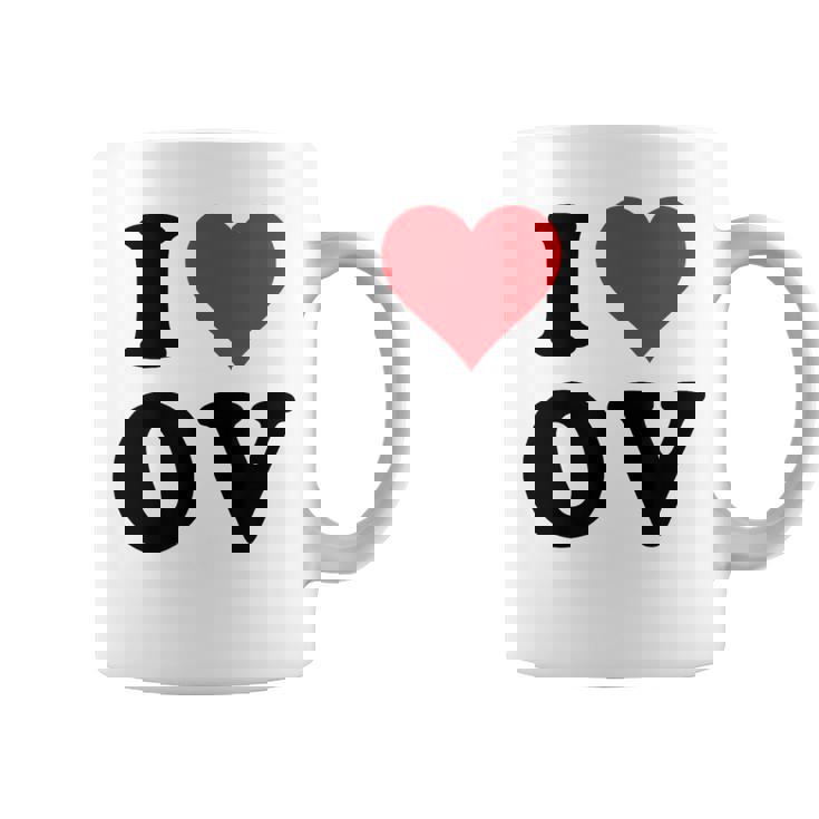 I Heart Ov Initials I Love OV First And Last Name O コーヒーマグ