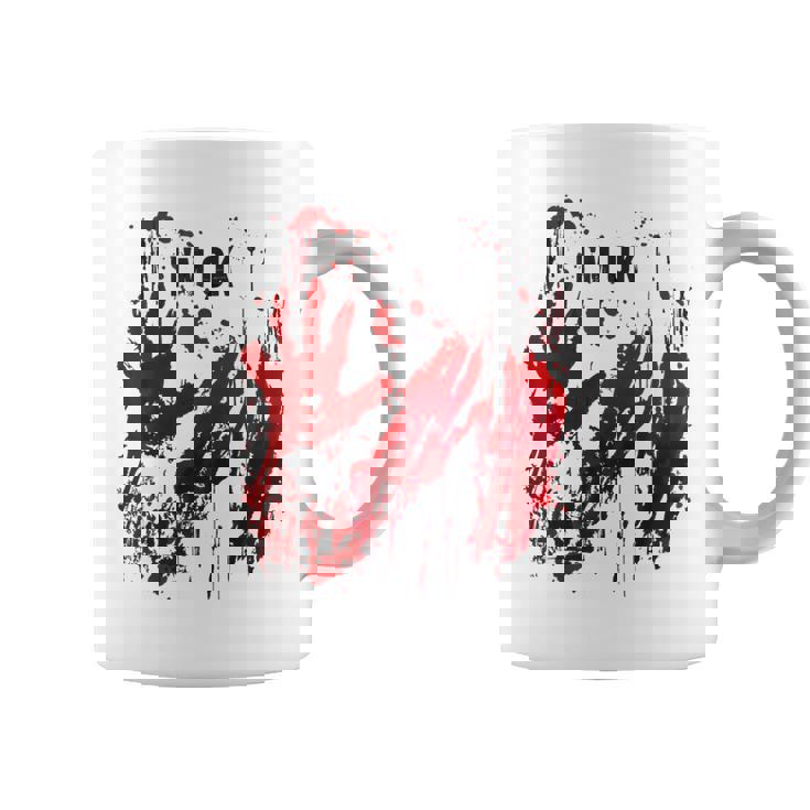 I'm Ok シャツ 血まみれ シャツ 手 血のはね 血 ステンド コーヒーマグ
