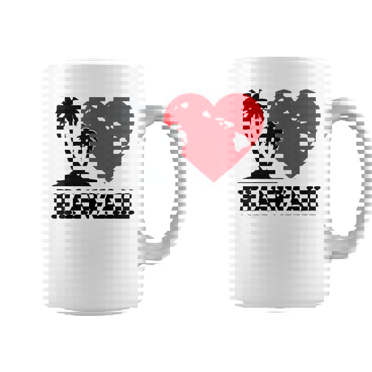 I Love Hawaii ハワイアンハートパーム レディース メンズ ボーイズ ガールズ コーヒーマグ