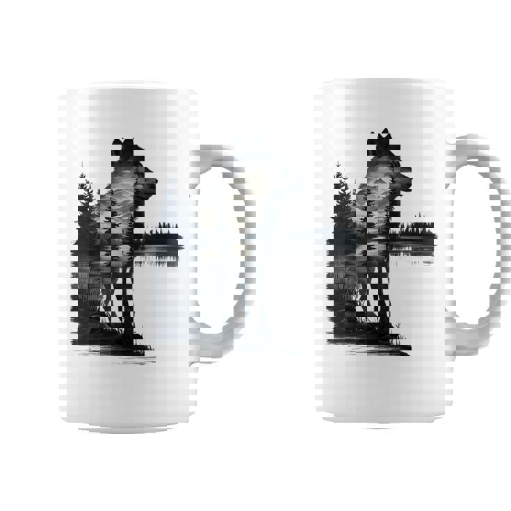 Nature Mountains Adventure Wolf Outdoor Wildlife Forest Coffee Mug