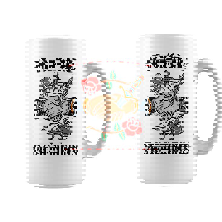 No More Fake Friends 伝統的なタトゥーインク オールドスクール エッジー コーヒーマグ