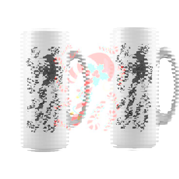 Red And White Candy Cane Santa Christmas Xmas Lights Coffee Mug