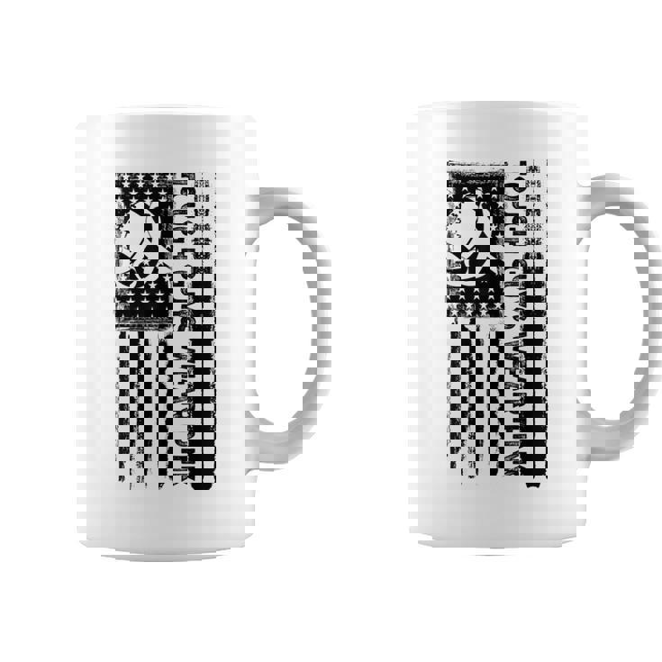 Tough Guys Wear Pink Breast Cancer Football American Flag Coffee Mug