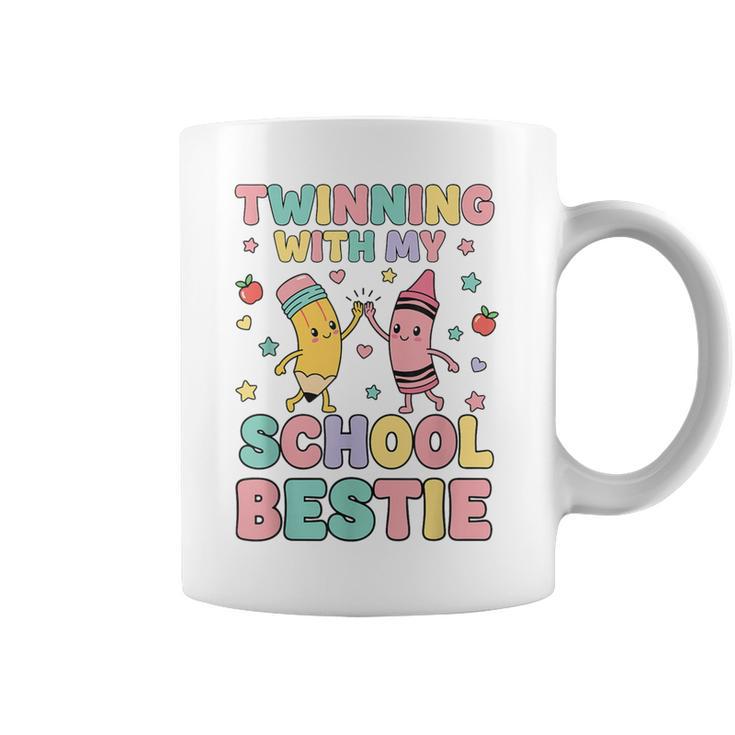 Twinning With My School Bestie Cute Matching Friend Twin Day Coffee Mug