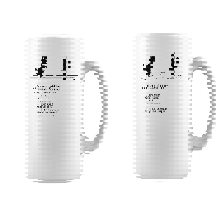 You Are Offline Low Resolution Pixel Dinosaurcreen コーヒーマグ