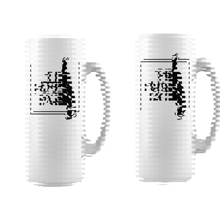 【バックプリント・背中側】ザ・ホース・フェイス The Horse Face 午年 馬 2026 パロディ 長袖tシャツ コーヒーマグ