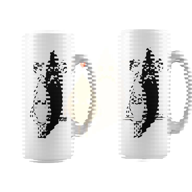 かわいい影モンスター コントラスト イラスト 長袖tシャツ コーヒーマグ