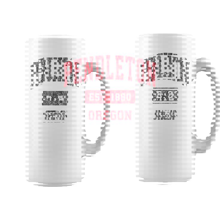 オレゴン州ペンドルトンビンテージスポーツデザインレッドデザイン コーヒーマグ