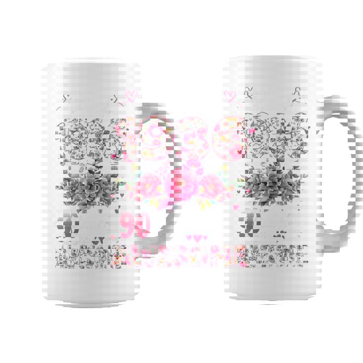 オンバック 90歳 1936年3月 花柄 90歳の誕生日 コーヒーマグ