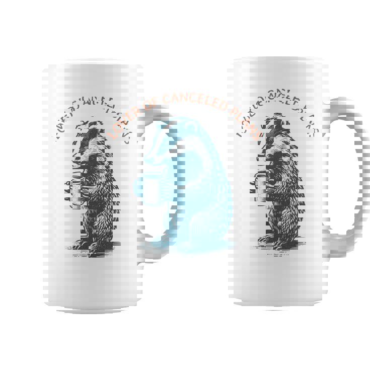 キャンセルされた計画の恋人 コーヒーを飲むアナグマ 長袖tシャツ コーヒーマグ