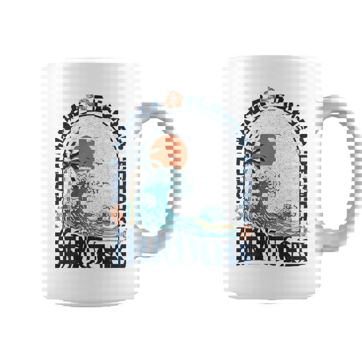 ソルトウォーターフラワー 花びら ハワイ 夏のビーチ愛好家 バック コーヒーマグ