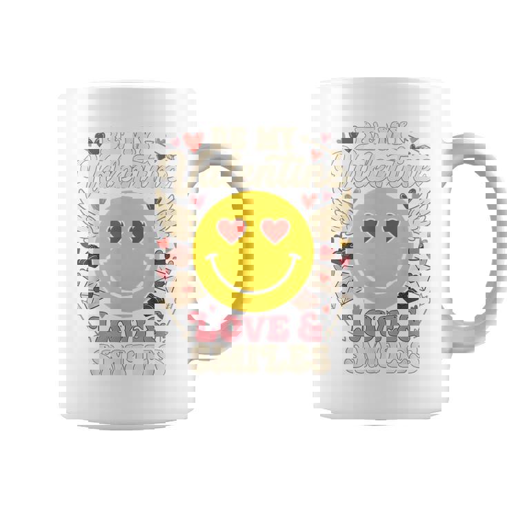 バレンタイン スマイルフェイス ハート 翼 かわいい 愛 チョコレート コーヒーマグ