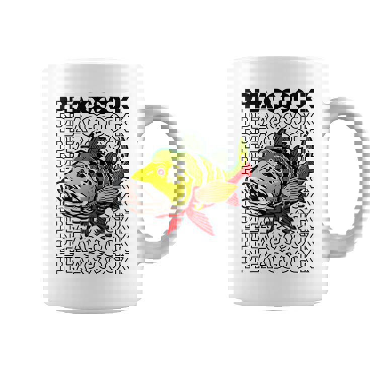 ピーコックバス 80 年代スタイルのモンスターフィッシュキーパー コーヒーマグ