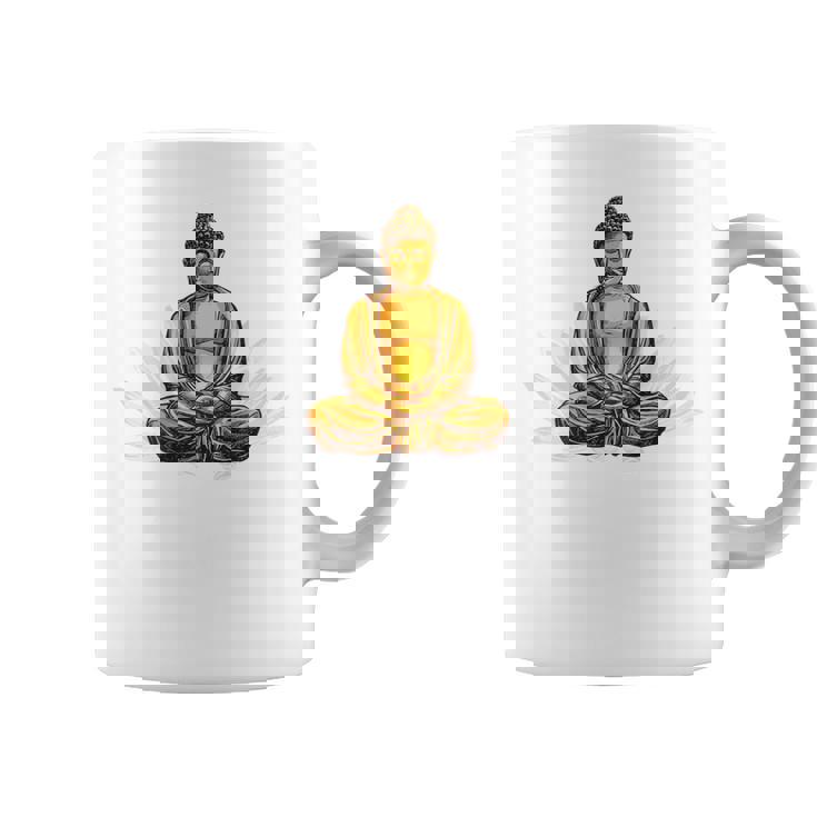 ブッダ 国際ヨガデー バックプリント コーヒーマグ