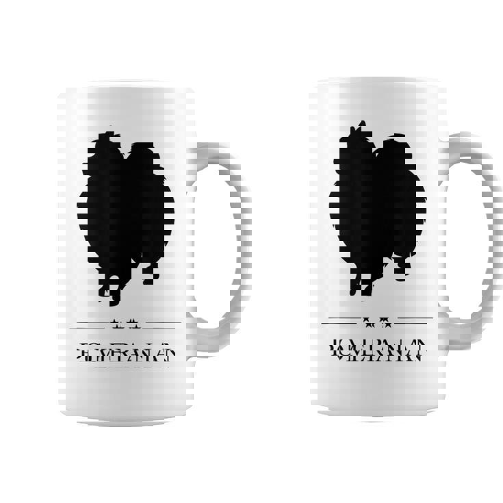 ポメラニアンブラックシルエット コーヒーマグ