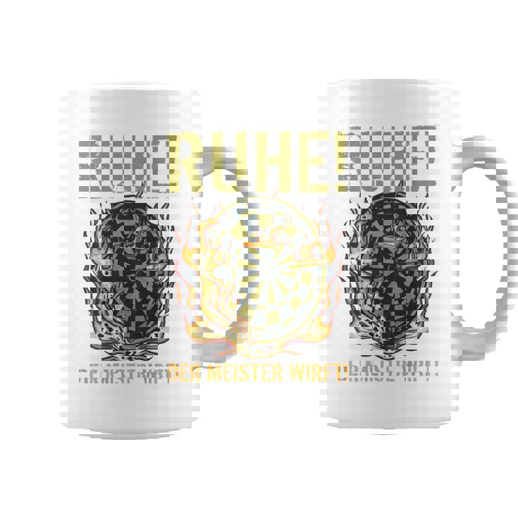 メンズ マスタースローダーツとダーツプレーヤーのバックプリント残り コーヒーマグ