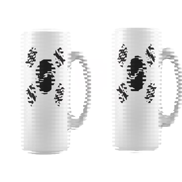 大韓民国 様式化された韓国国旗 ブラック コーヒーマグ