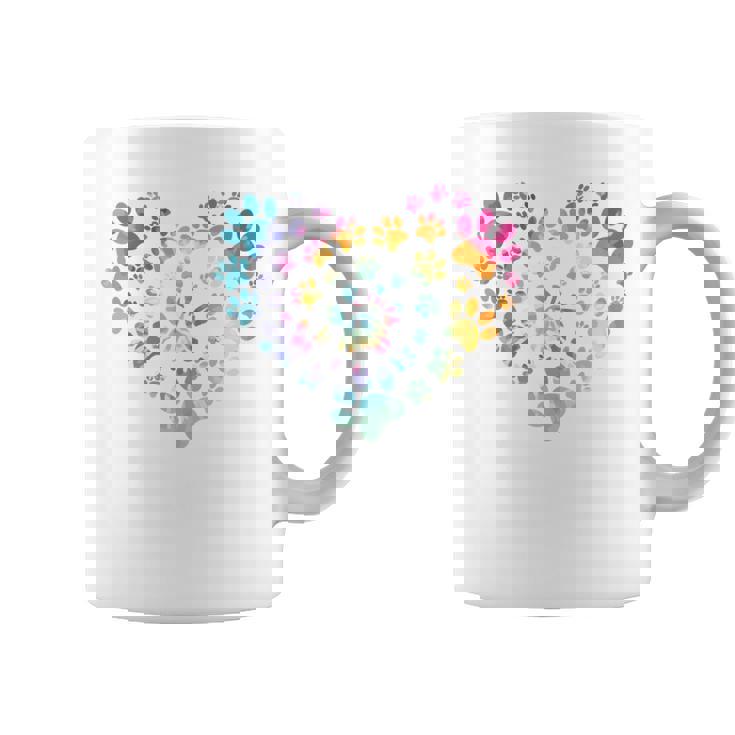 バックプリント 犬の足跡 犬 ペット 足跡 プリント 長袖tシャツ コーヒーマグ