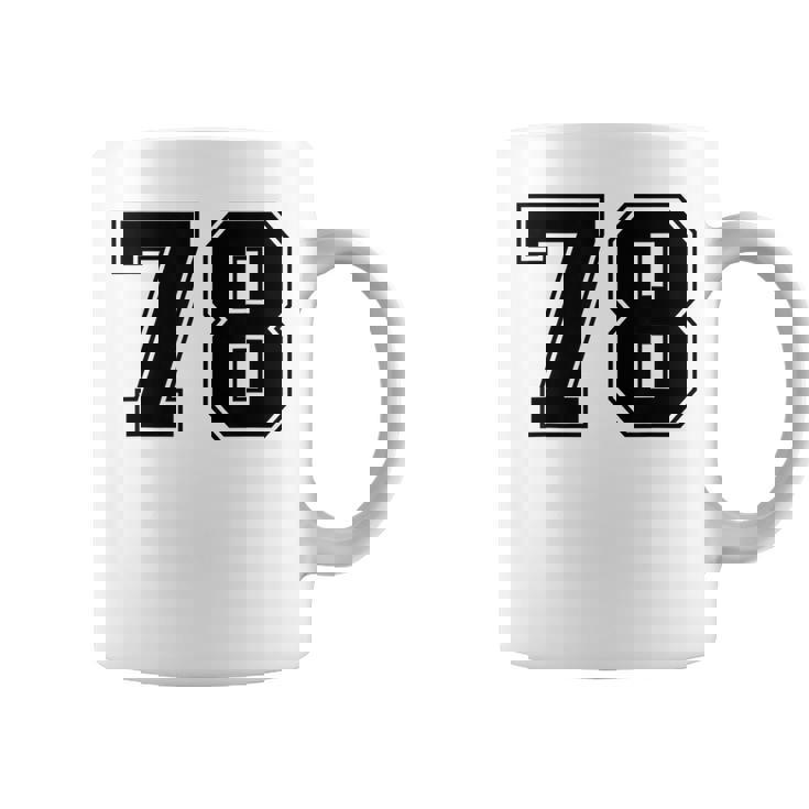 番号 78 ブラック スポーツファン ジャージ ナンバー コーヒーマグ