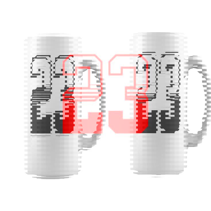 白赤番号 23 スポーツチーム コーヒーマグ