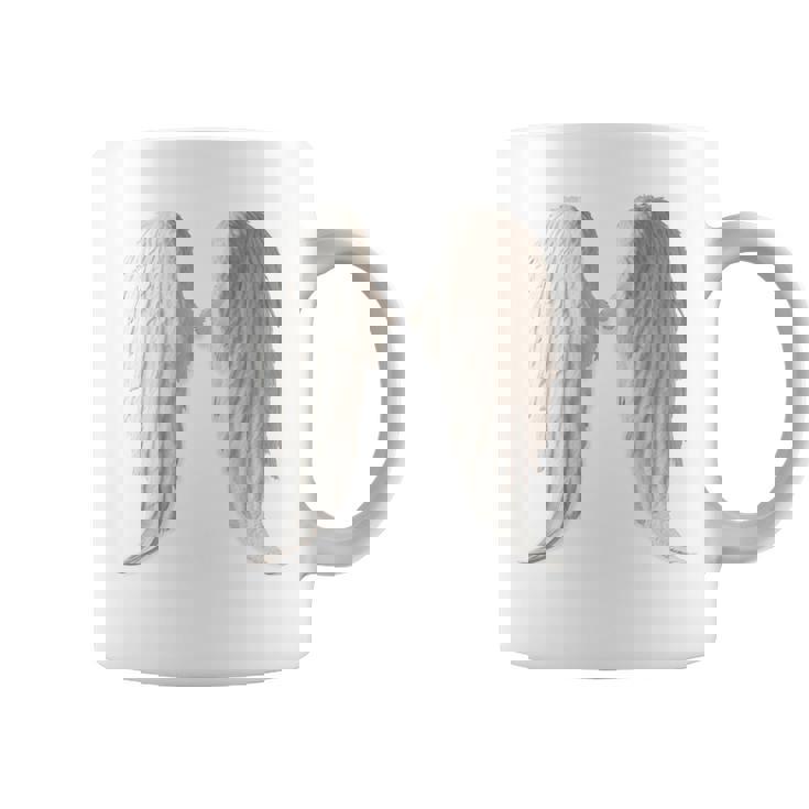 背面にリアルな白い天使の羽。 コーヒーマグ